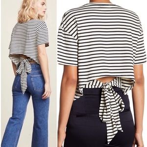 Rebecca Minkoff Lily Striped Knit Tie Back Blouse